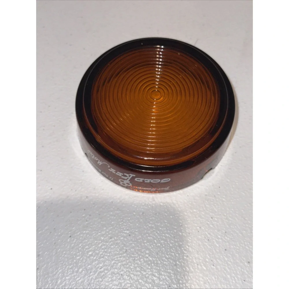 Gold Key Motel Smoky Glass Ashtray  Vintage Motel Barware 3.5